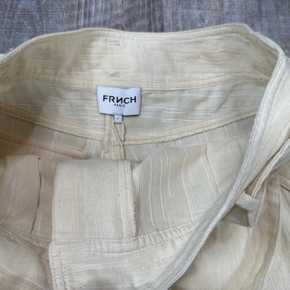 FRNCH Paris Millena Paper Bag Waist Shorts Sz L Cream Cotton NWT - Picture 10 of 14